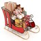 3 FT Christmas Metal Sleigh Decoration Santa Sleigh with 2-Tier Storage Shelf